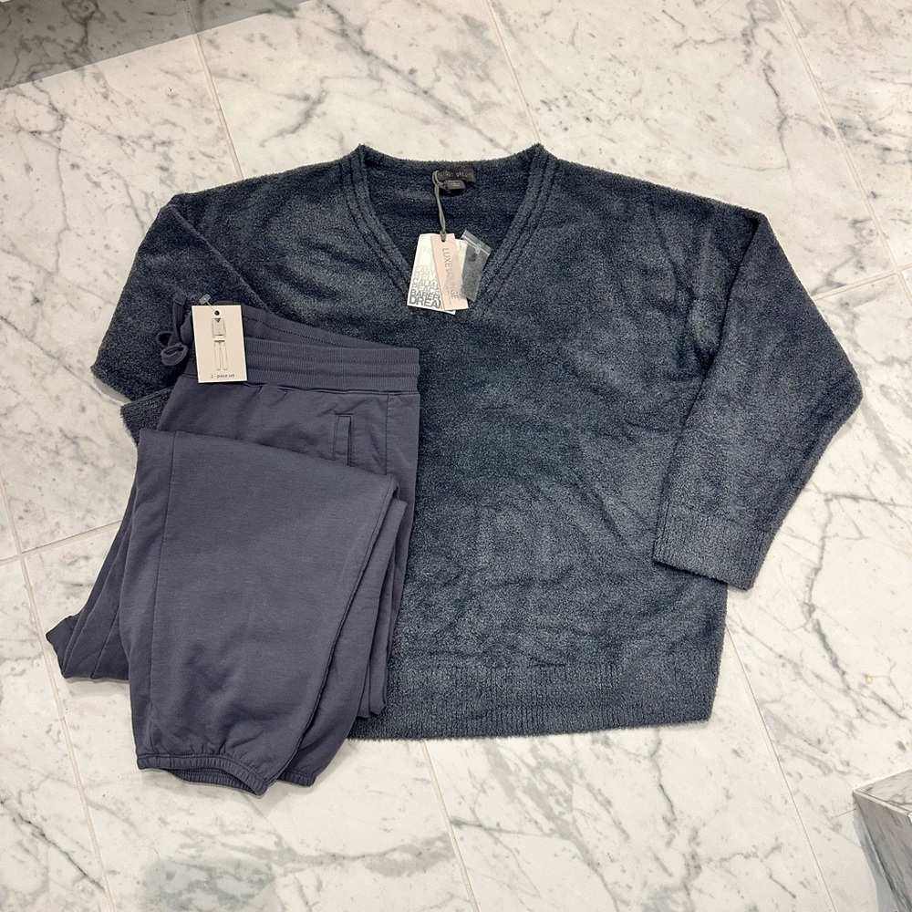 Barefoot Dreams Butter-Chic Knit Jogger Set (Slate)